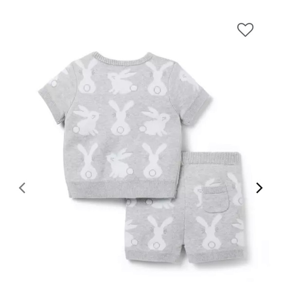 Janie and Jack Gray Bunny Matching Set - Picture 2 of 5